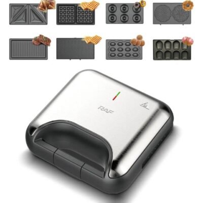 Sandwichera Raf 10 en 1 Placas Extraíbles de Mini Donas, Wafflera y +