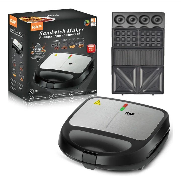 Sandwichera Electrica Raf 4 en 1 Wafflera Mini Donas